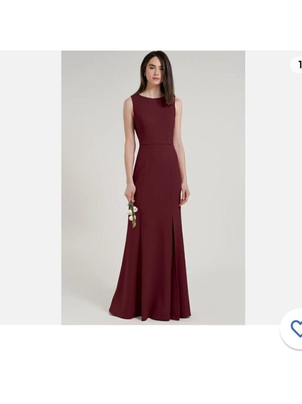 Jenny Yoo - NWT Gia Open Back Boatneck Fit and Flare Crepe Gown Size 2
